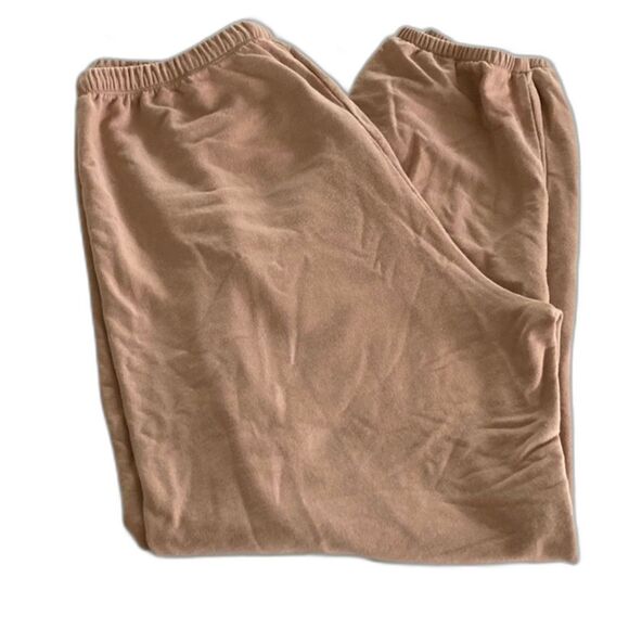 Aerie OTT Offline Cloud Fleece High Rise Soft AF Drawstring Joggers Tan - Picture 1 of 5